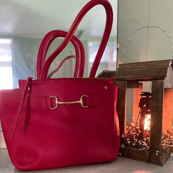 Charming Charlie Handbags - Charming Charlie Red Vegan Purse
